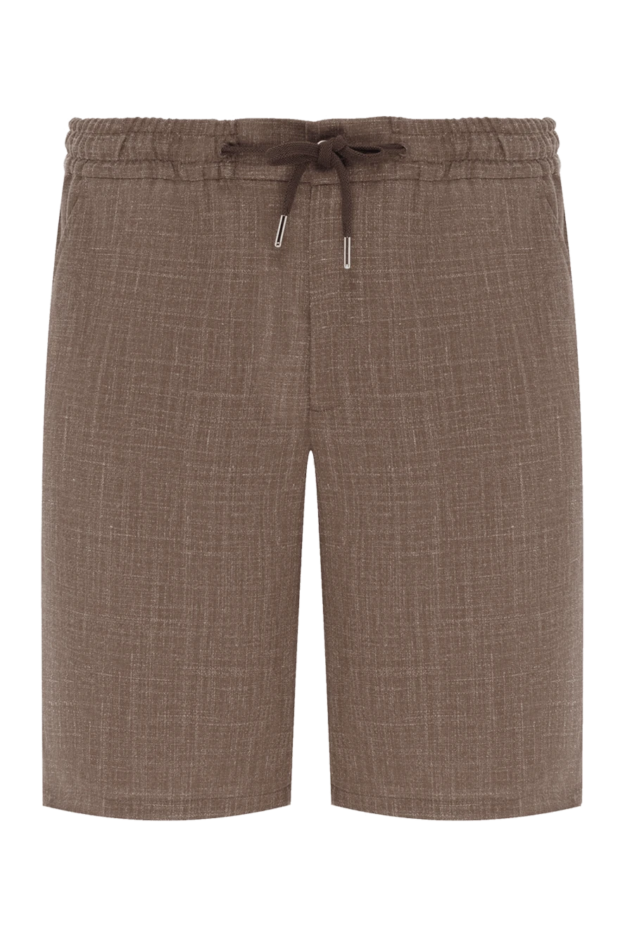 Cesare di Napoli табиғи талшықтардан тоқылған қоңыр ерлер шорттары 188010 - фото 1