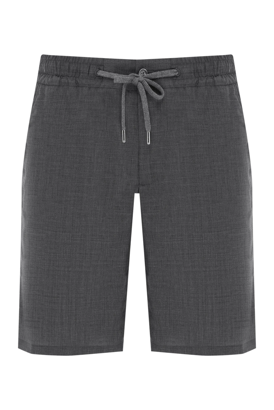 Cesare di Napoli жүннен жасалған галстук бар ерлер сұр бермуд шорты 188015 - фото 1