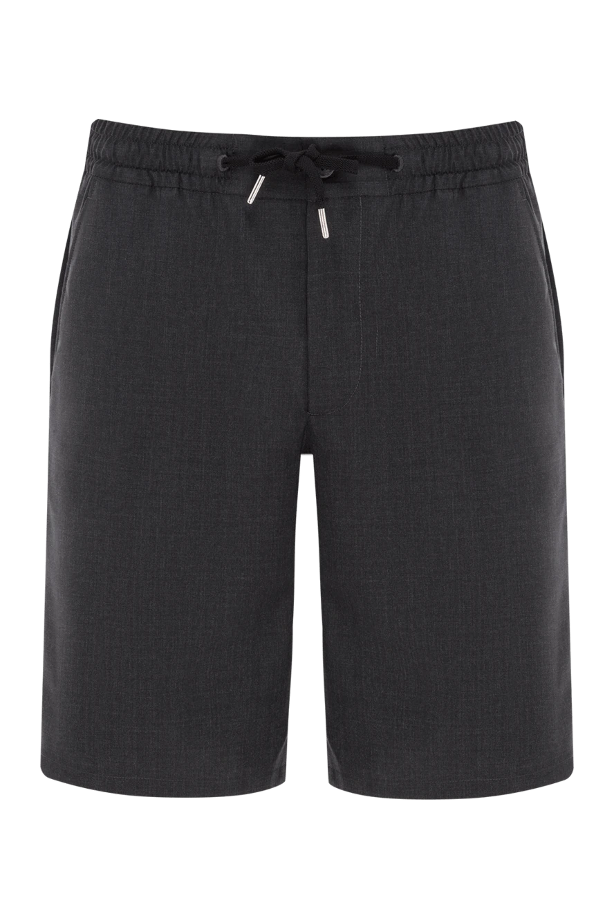 Cesare di Napoli ерлерге арналған қара жүннен тоқылған жіптері бар шорт 188017 - фото 1