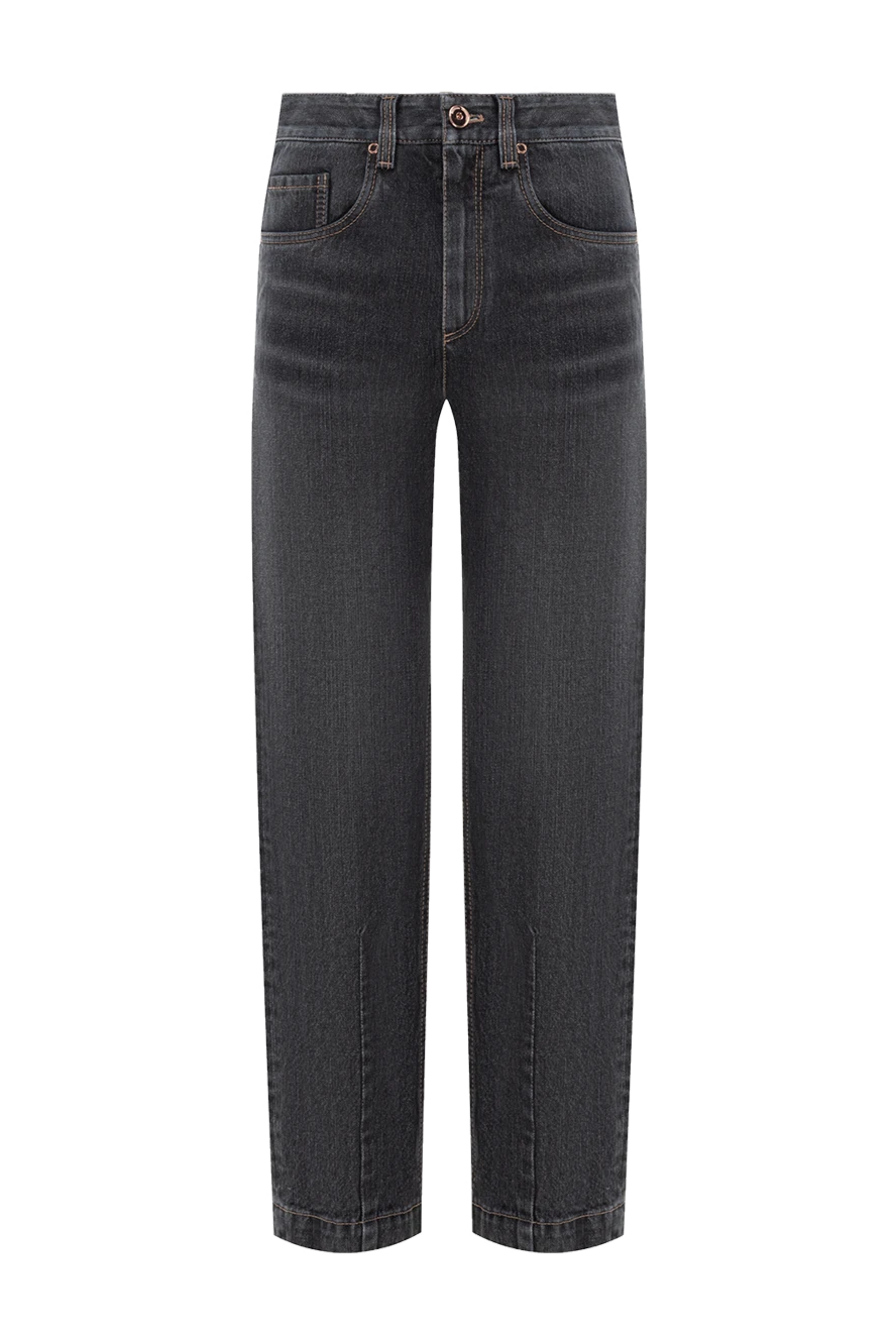 Brunello Cucinelli брюки loose из денима authentic серые женские 188035 - фото 1
