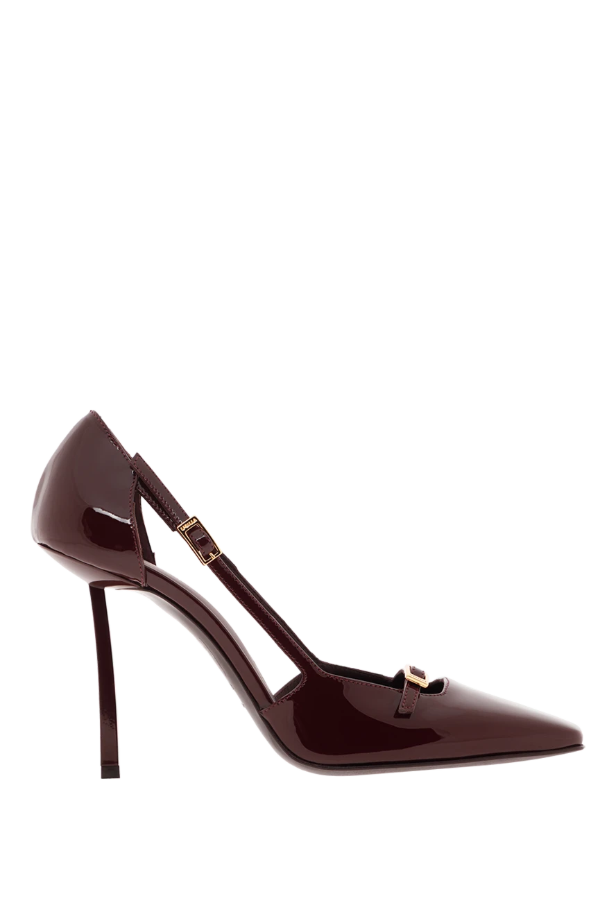 Vittoria burgundy patent leather strappy pumps