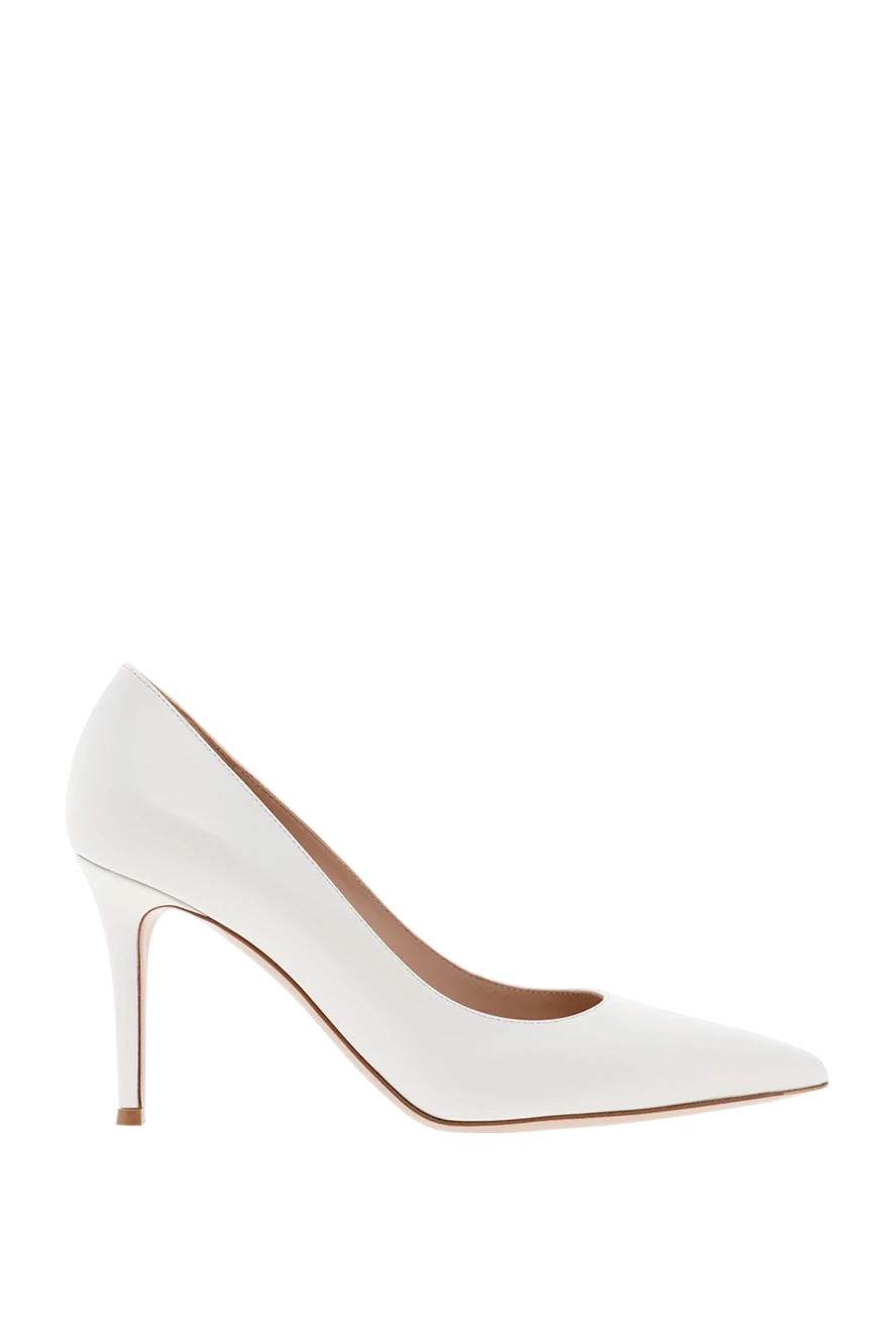 Gianvito Rossi кожаные туфли на каблуке gianvito 85 белые 188065 - фото 1