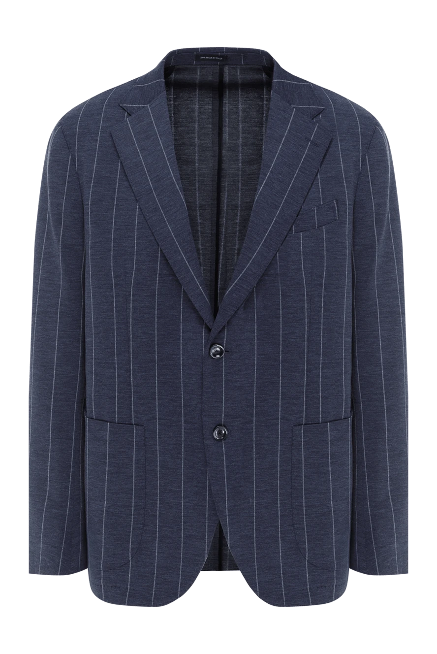 Sartoria Latorre синий мужской пиджак в полоску однобортный 188104 - фото 1