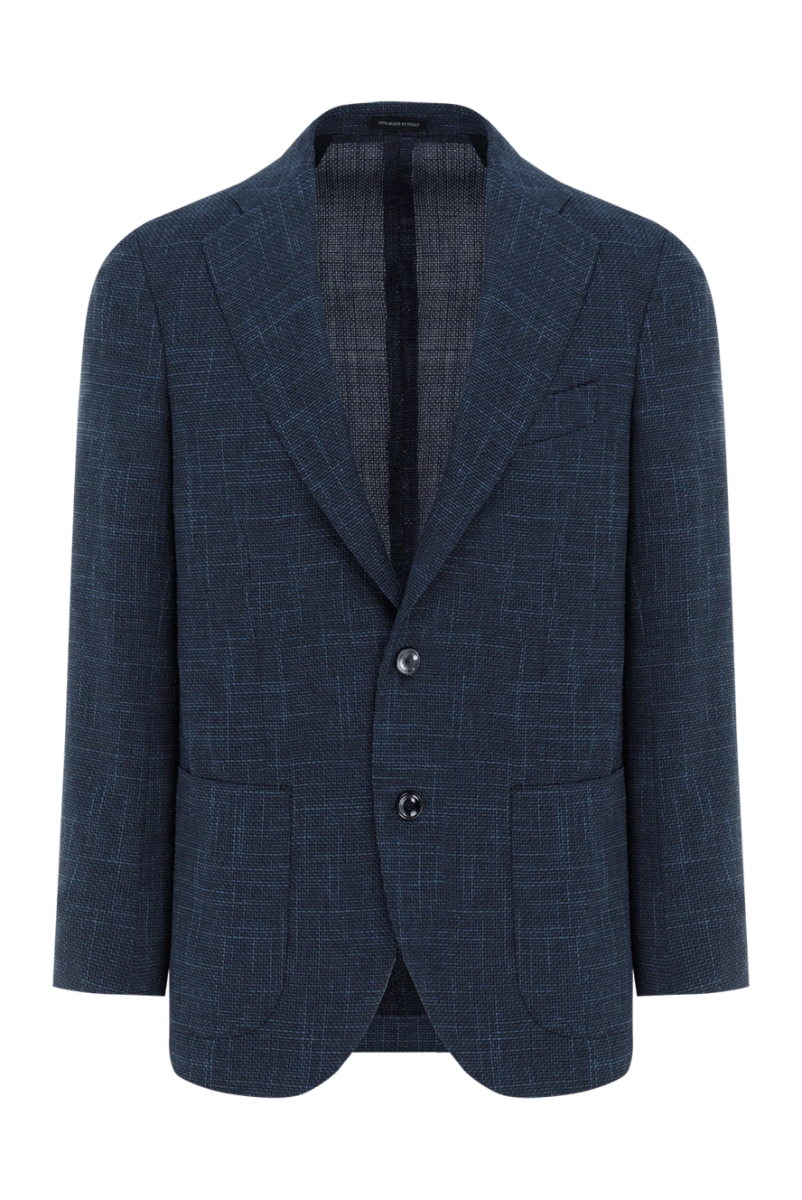 Sartoria Latorre мужской синий пиджак с абстрактным узором 188109 - фото 1