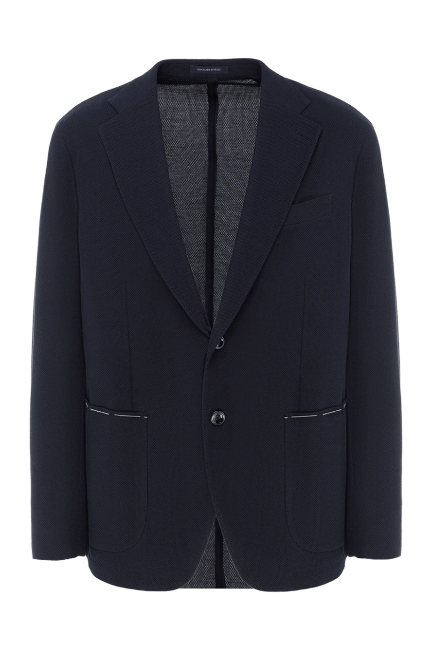 Sartoria Latorre хлопковый пиджак мужской синий однобортный 188114 - фото 1