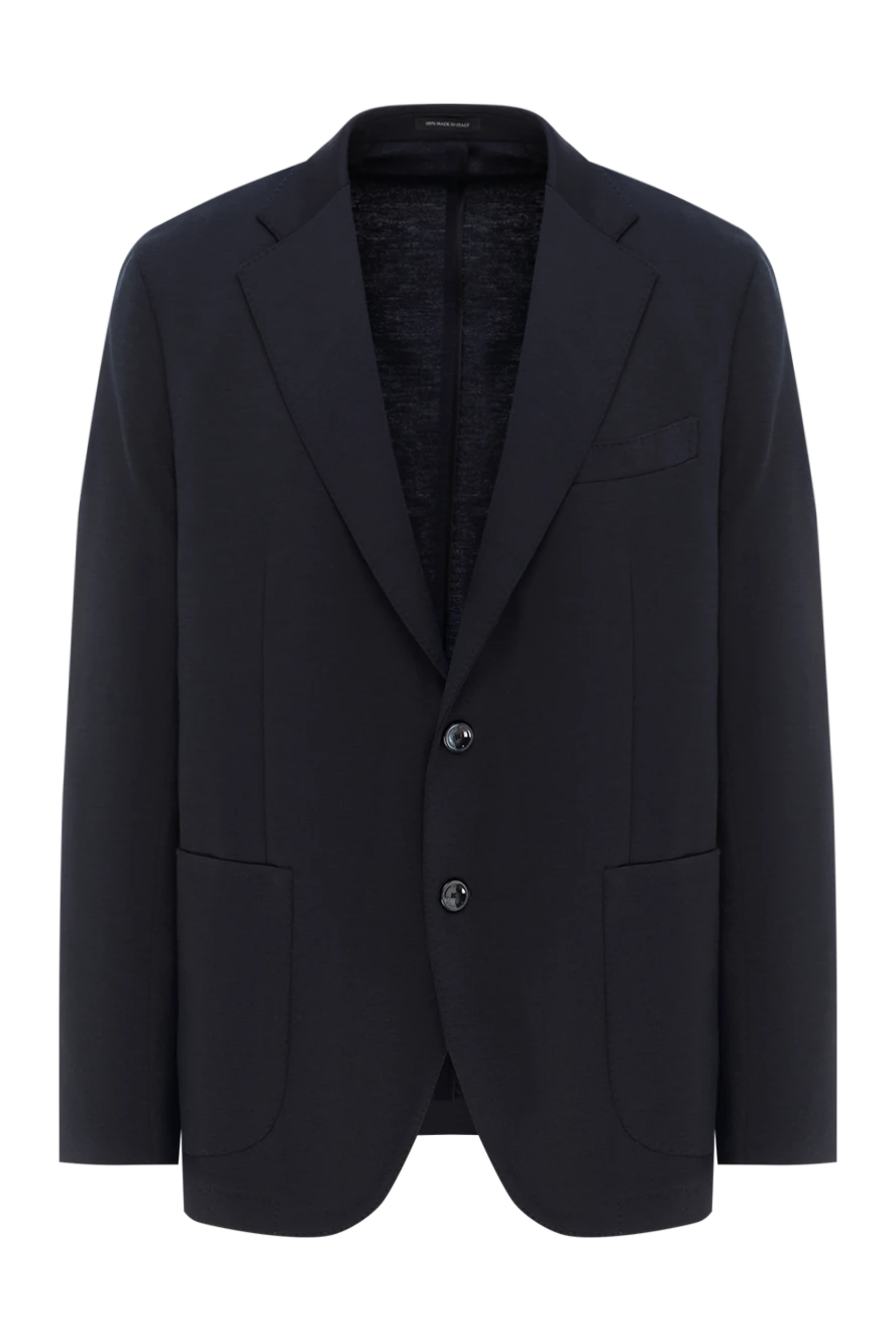 Sartoria Latorre шерстяной синий пиджак однобортный с накладными карманами 188115 - фото 1