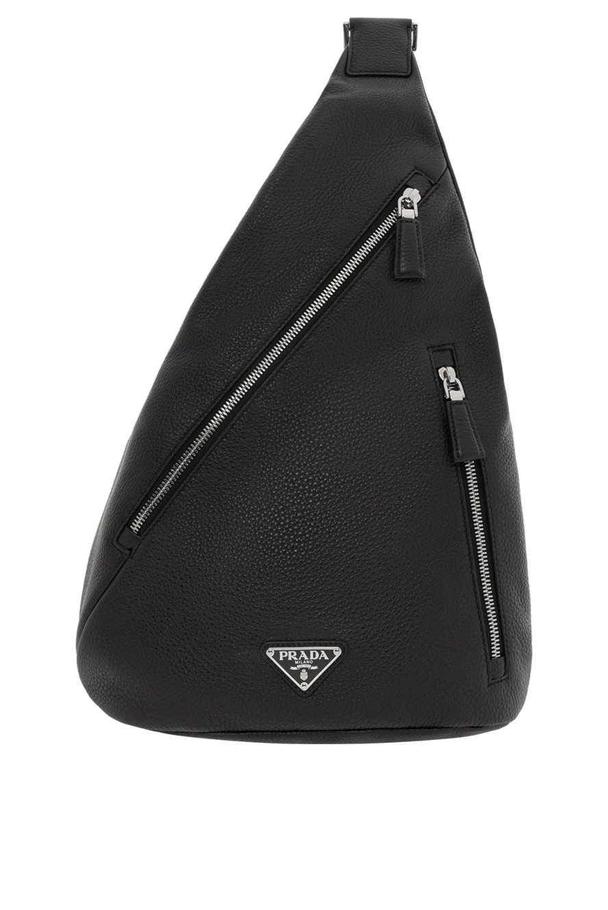 Prada былғары айқас иық сөмкесі қара 188155 - фото 1