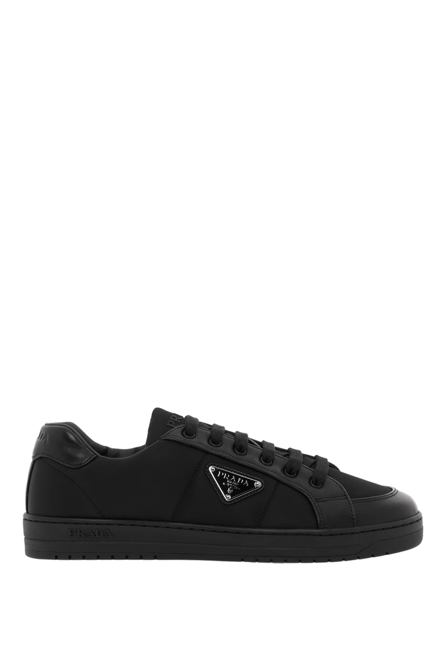 Prada сникеры downtown из re-nylon черные с логотипом мужские 188157 - фото 1