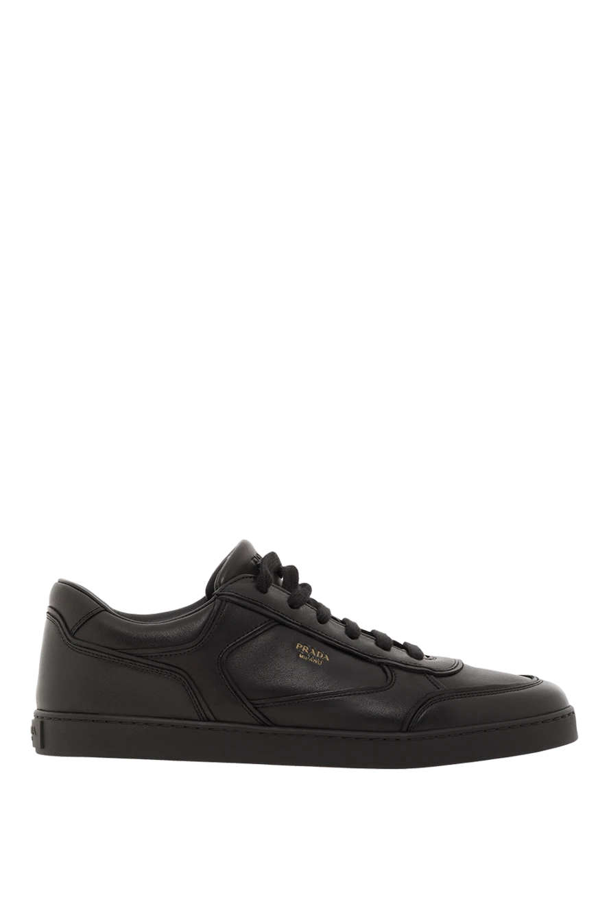 Prada кожаные кроссовки со вставками черные мужские 188179 - фото 1