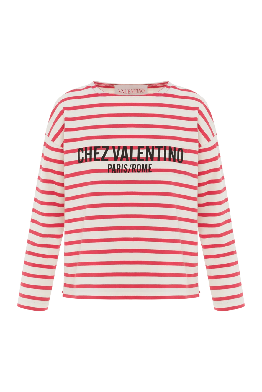 Valentino джемпер с принтом chez в красную полоску 188185 - фото 1
