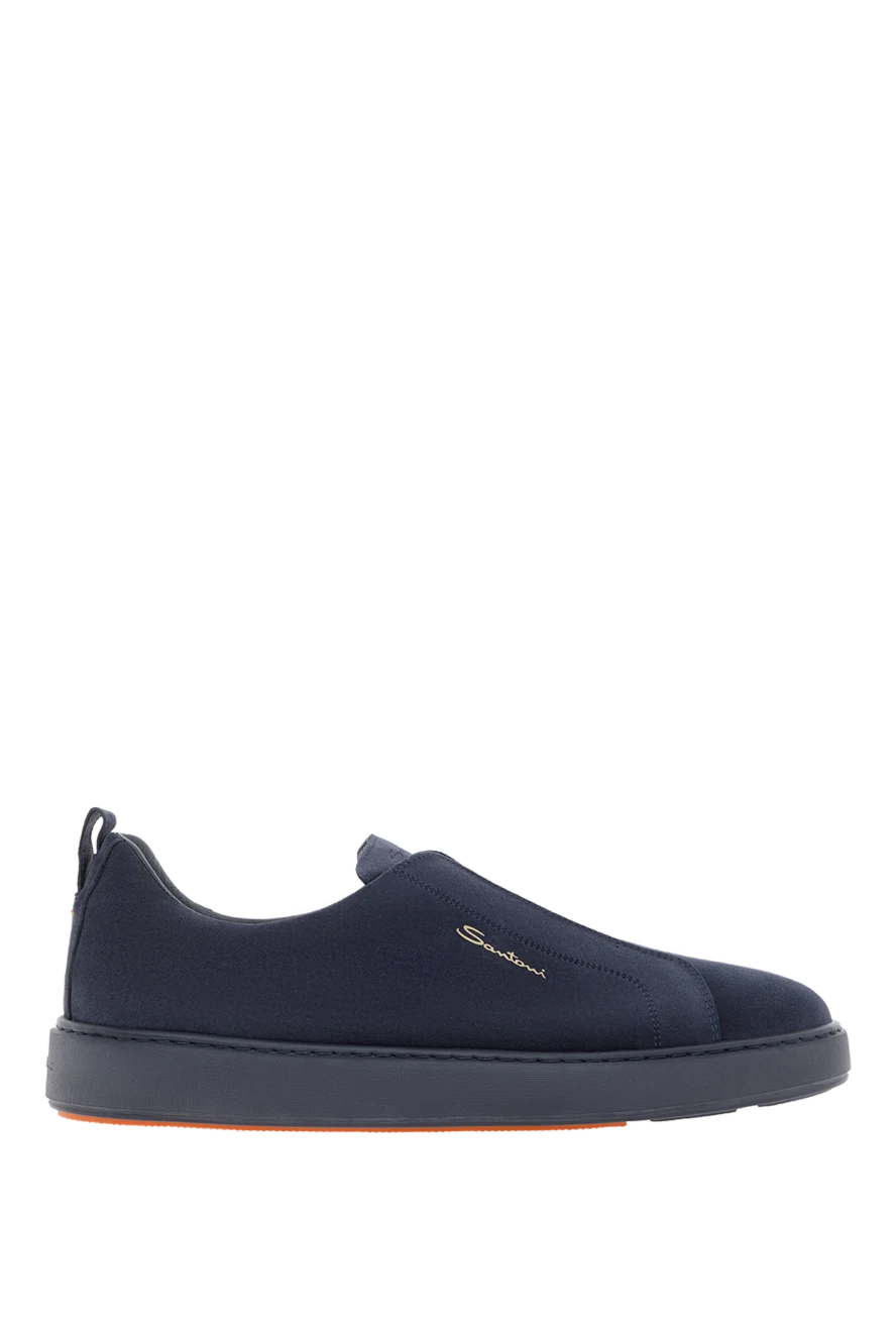 Santoni men's blue suede slip-on sneakers 188190 - photo 1