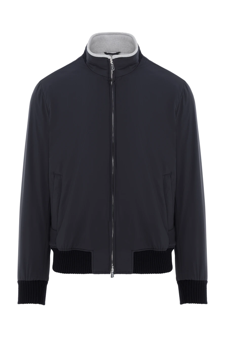 Enrico Mandelli ерлерге арналған контрастты жағалы көк бомбардир күрте 188238 - фото 1