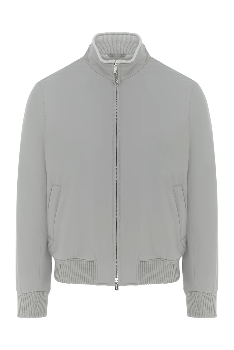 Enrico Mandelli серая куртка бомбер с контрастным воротником мужская 188239 - фото 1