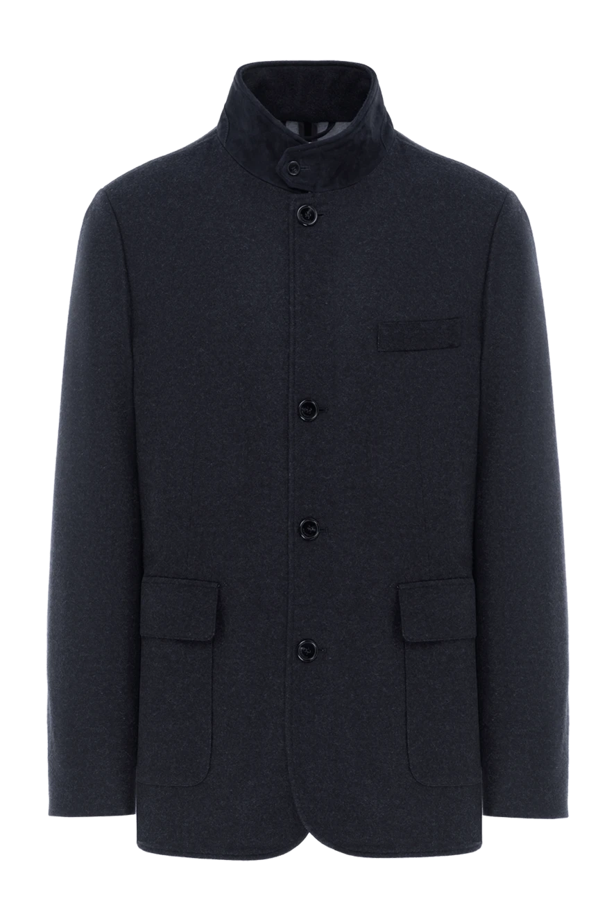 Enrico Mandelli cashmere jacket with stand-up collar blue men's 188240 - photo 1