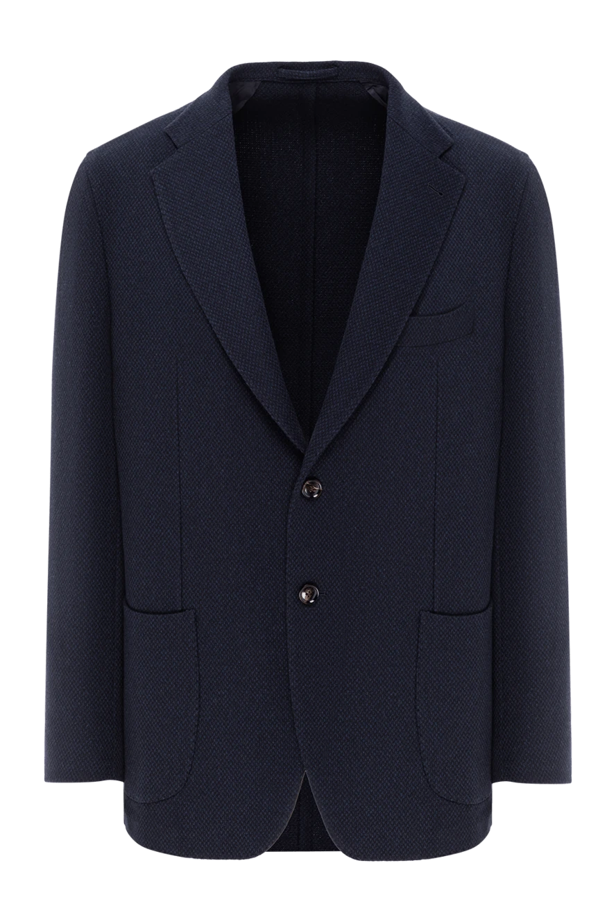 Enrico Mandelli пиджак из кашемира глубокого синего цвета с фактурной поверхностью
188243 - фото 1