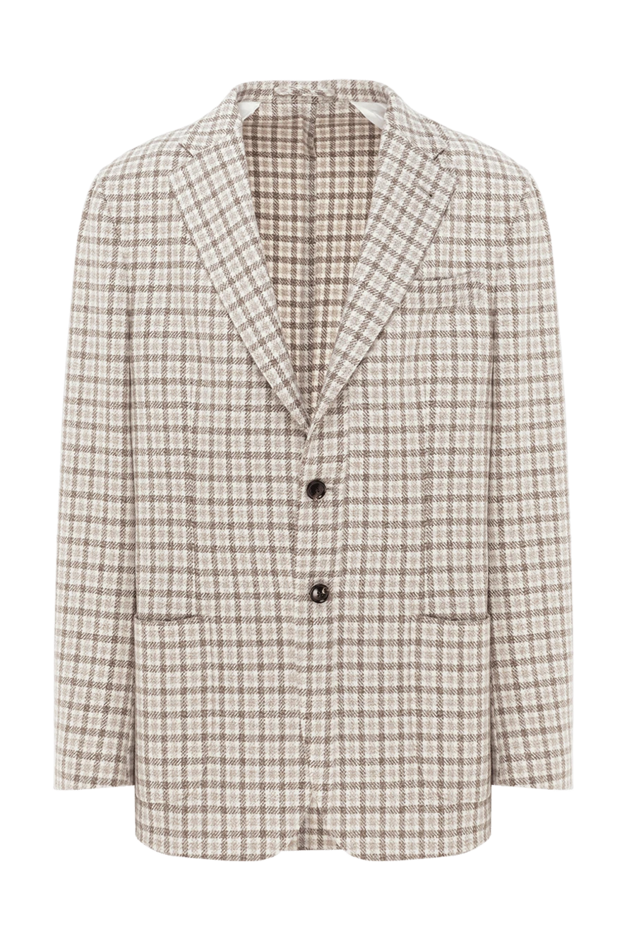 Enrico Mandelli light beige cashmere jacket with a checkered pattern
188244 - photo 1