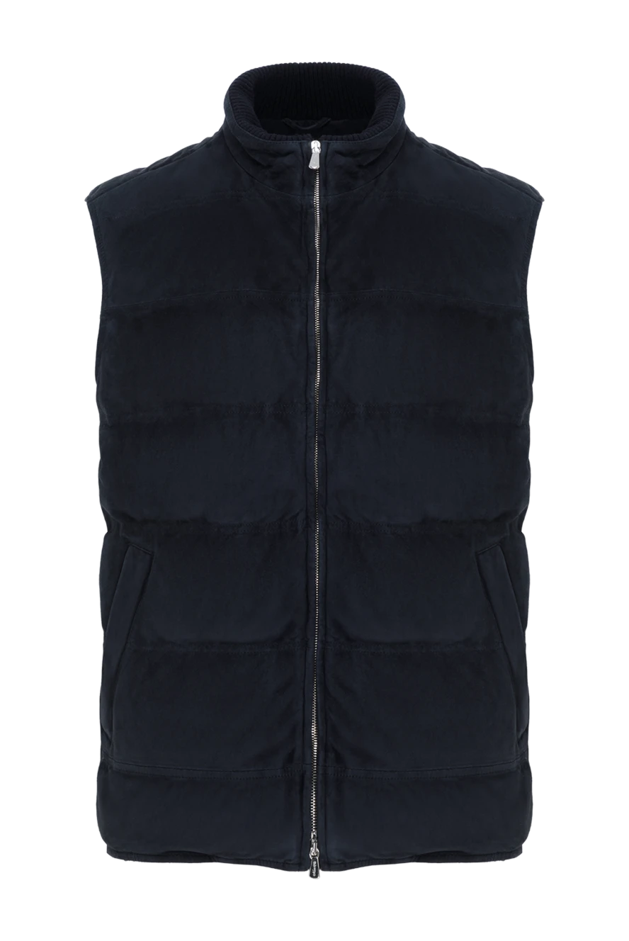 Enrico Mandelli quilted suede vest blue with zipper 188247 - photo 1