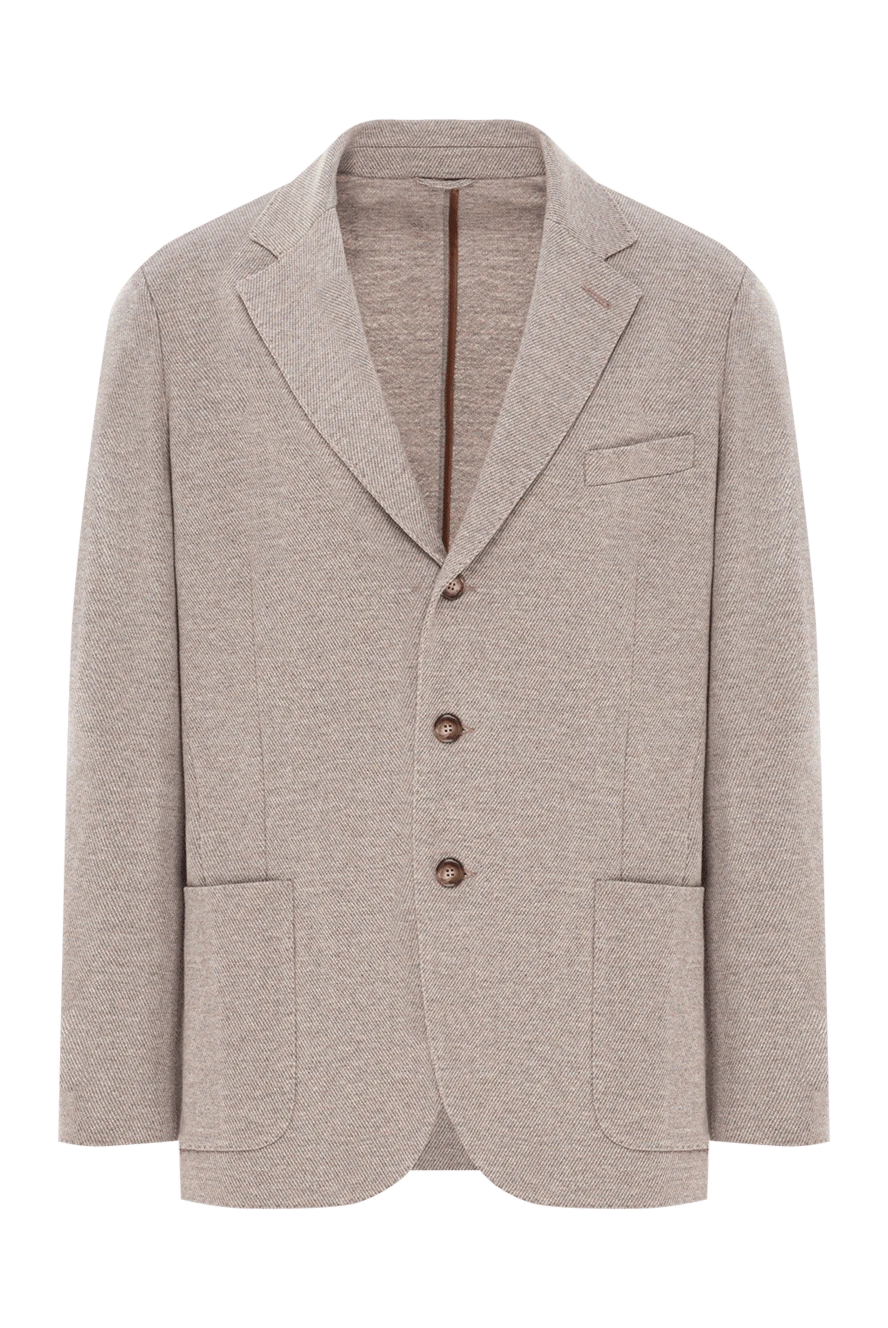 Enrico Mandelli пиджак из хлопка и шерсти в диагональную текстуру с тёплым песочным оттенком
188260 - фото 1