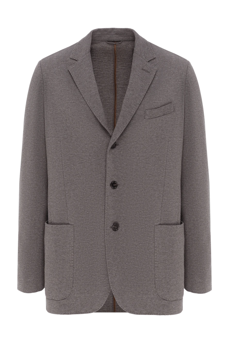 Enrico Mandelli серый пиджак на трех пуговицах с накладными карманами 188263 - фото 1