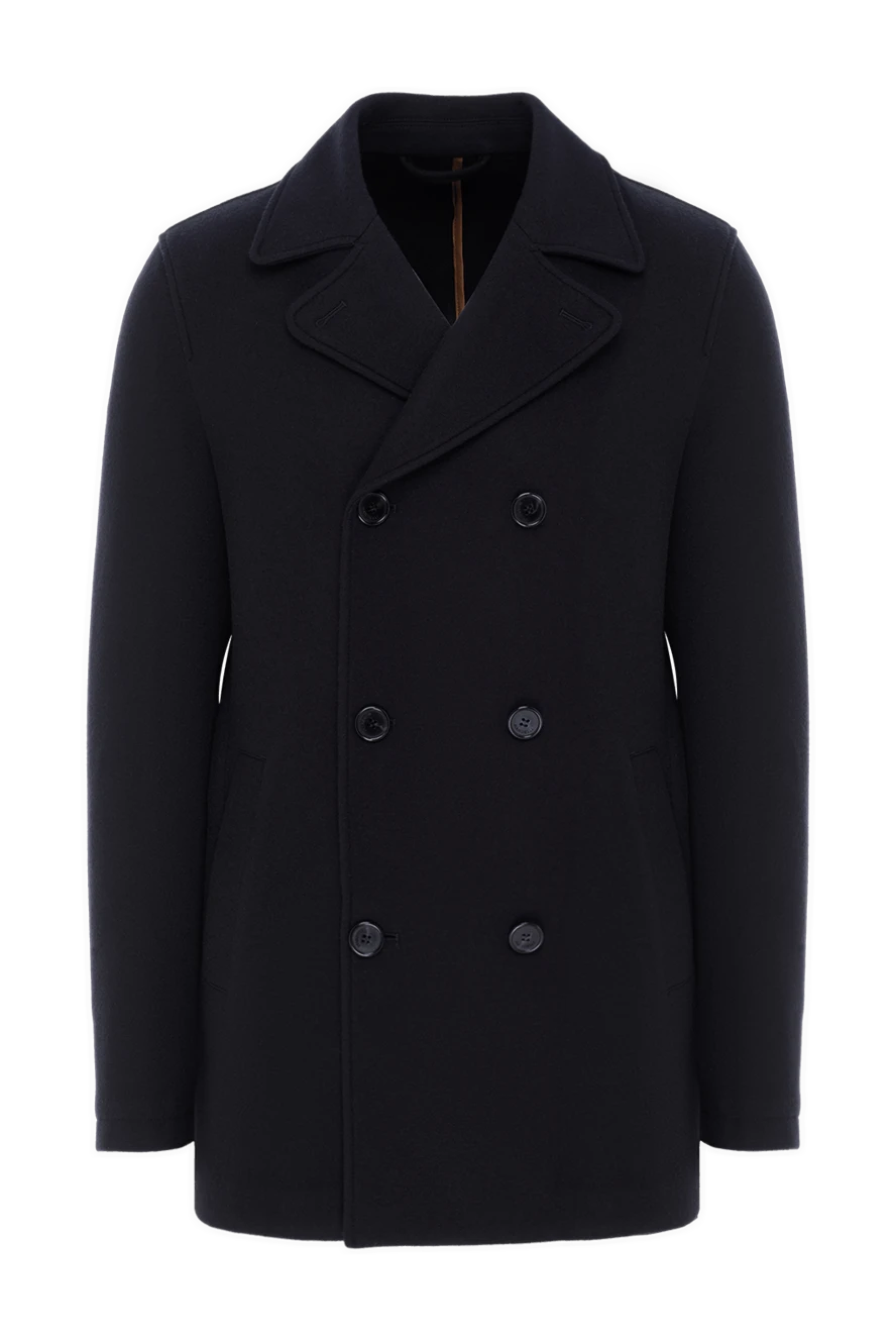 Enrico Mandelli короткое двубортное пальто из кашемира синее мужское 188274 - фото 1