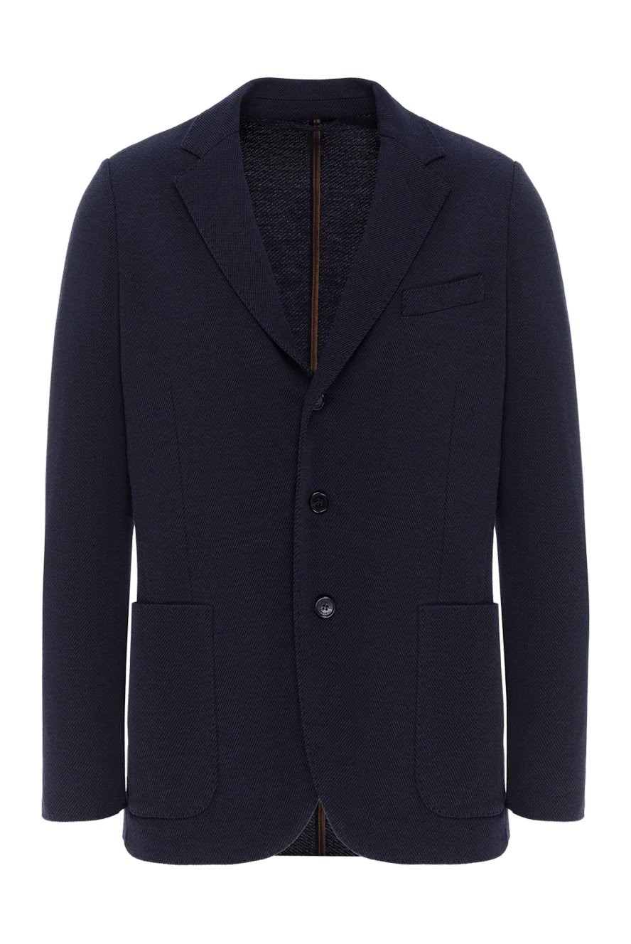 Enrico Mandelli мужской пиджак из премиального кашемира синего цвета 188284 - фото 1