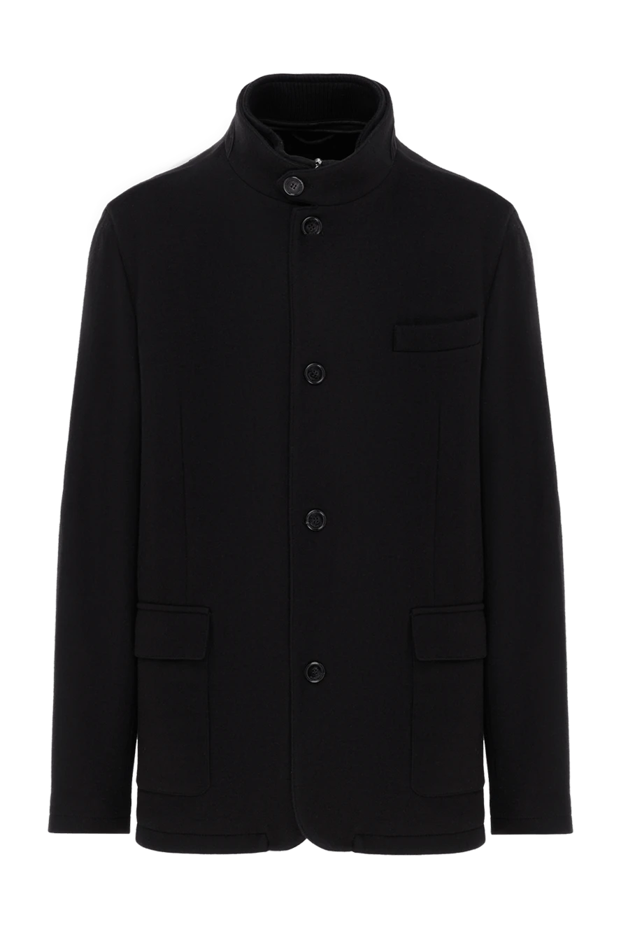 Enrico Mandelli укороченное однобортное пальто из кашемира черное мужское 188288 - фото 1