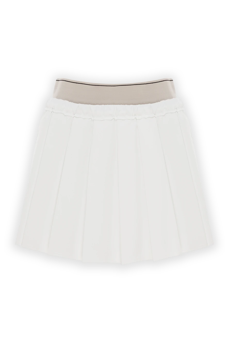 Brunello Cucinelli мини-юбка из плиссированного поплина с логотипом в теннисном стиле 188304 - фото 1