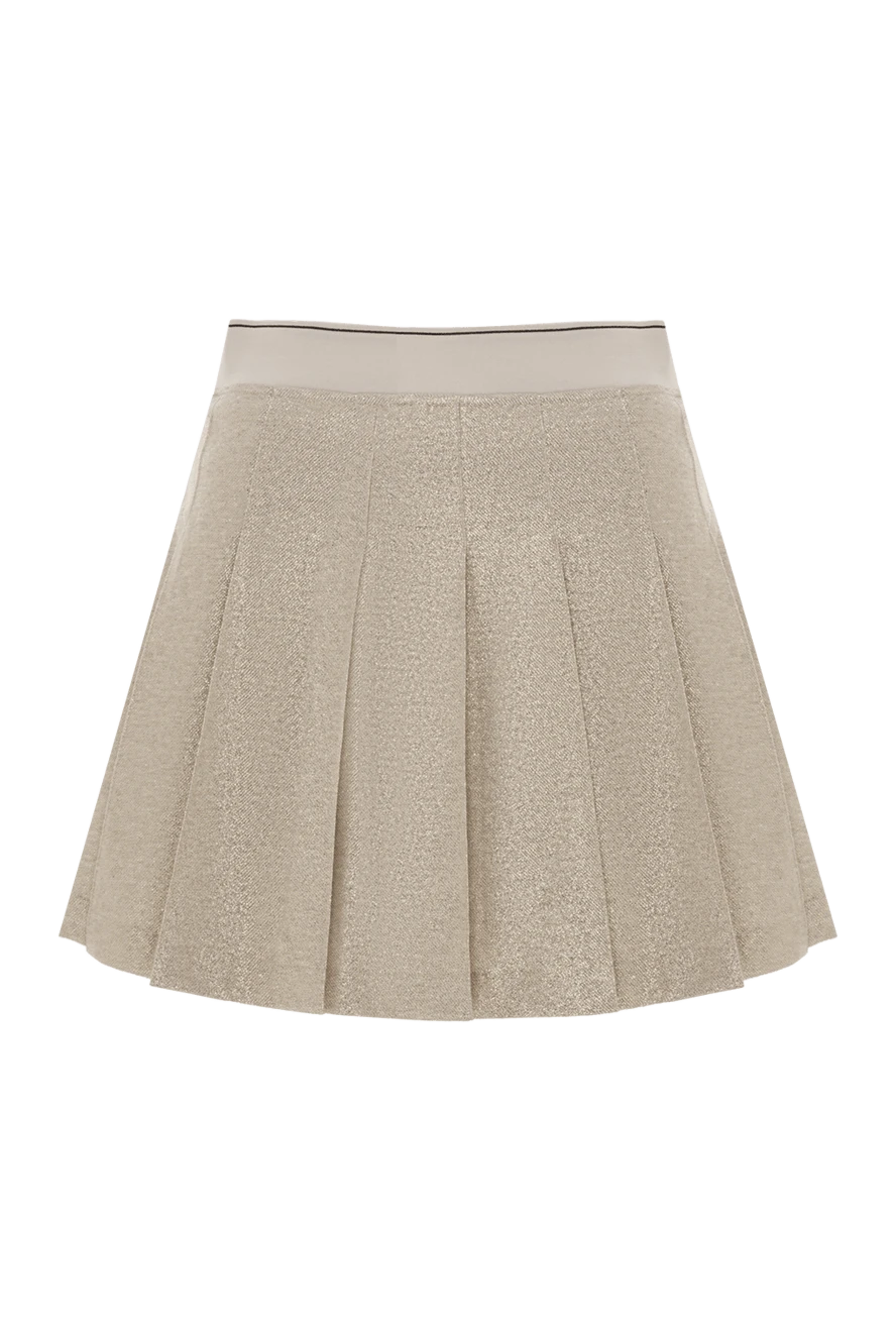 Brunello Cucinelli плиссированная мини-юбка из льняной смеси с металлическим отливом 188305 - фото 1