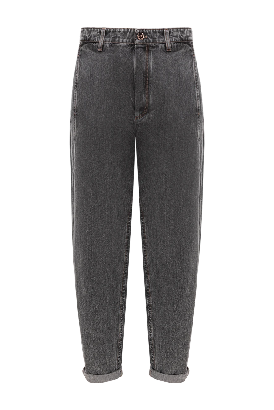 Brunello Cucinelli әйелдерге арналған сұр мақта банан джинсы 188312 - фото 1