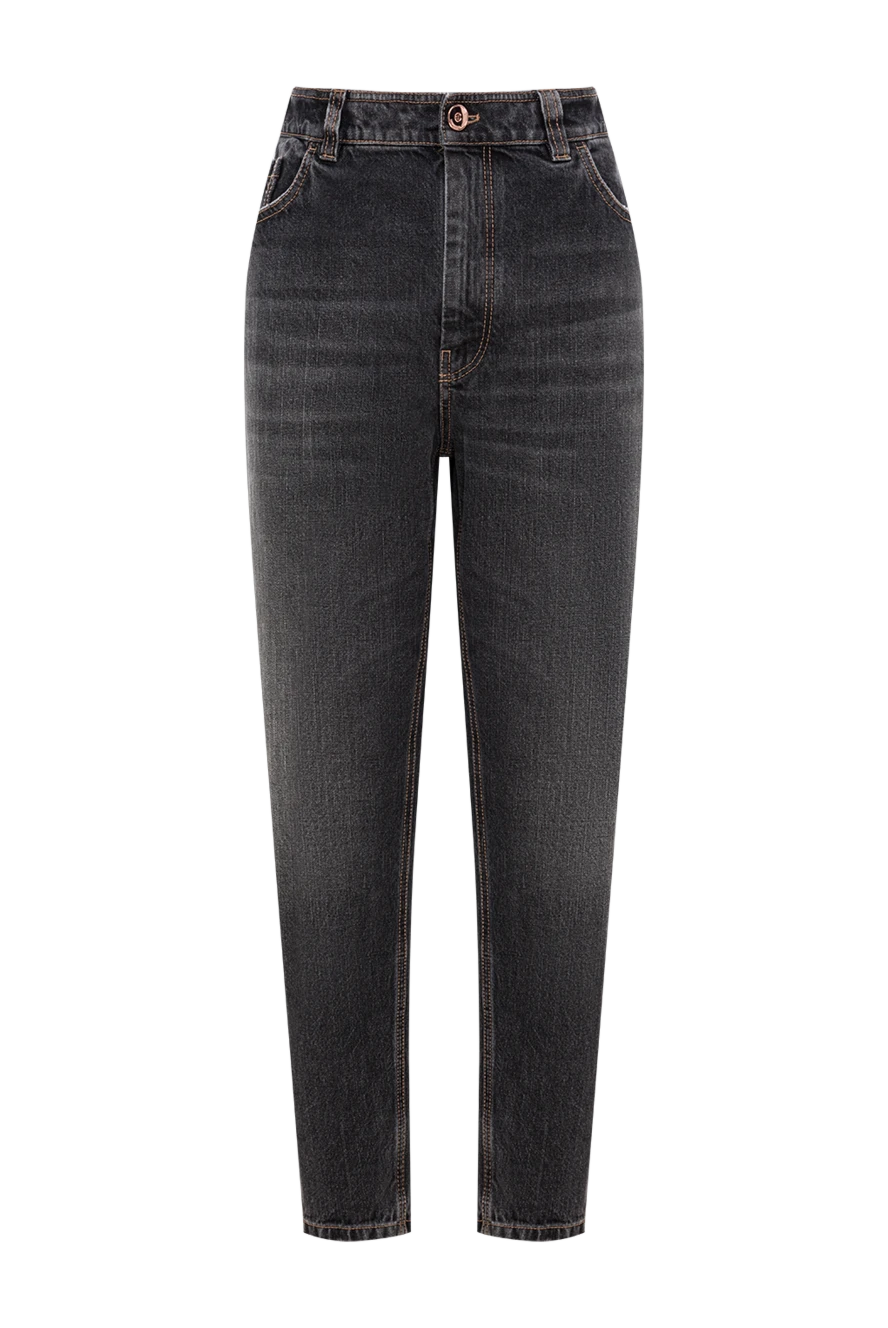 Brunello Cucinelli женские джинсы серые с эффектом потертости из хлопка 188321 - фото 1