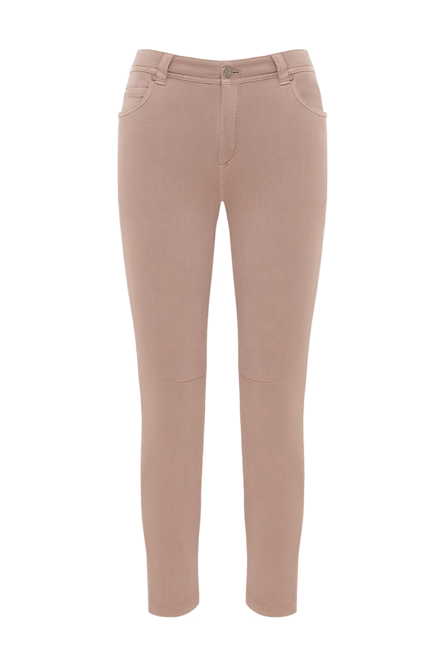 Brunello Cucinelli beige cotton jeans with logo for women 188324 - photo 1