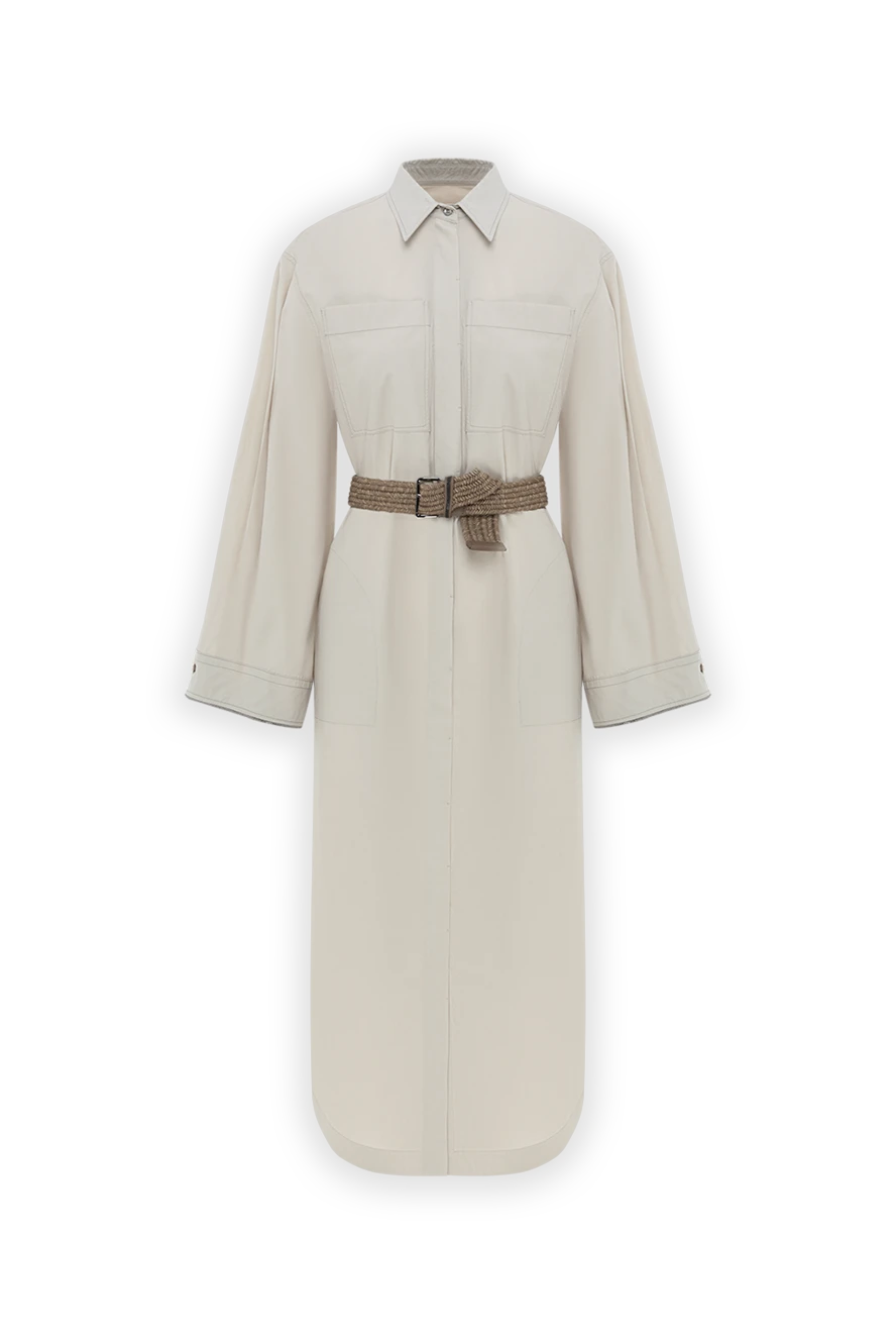 Brunello Cucinelli cotton safari shirt dress gray 188357 - photo 1