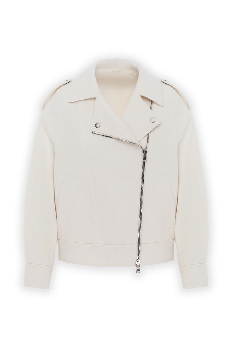 Brunello Cucinelli herringbone cotton linen biker jacket 188397 - photo 1