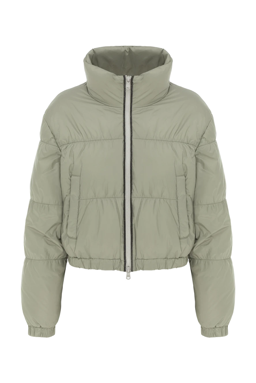 Brunello Cucinelli монили тізбегі және биік жағасы бар жасыл мамық күрте 188401 - фото 1