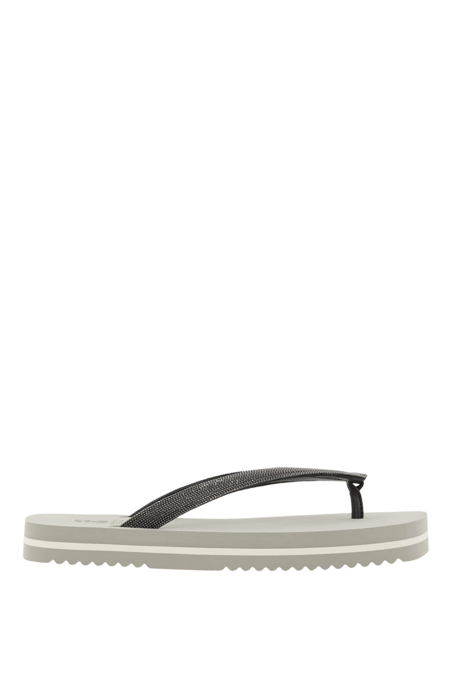 Brunello Cucinelli precious flip flops with monil chain grey men's 188416 - photo 1