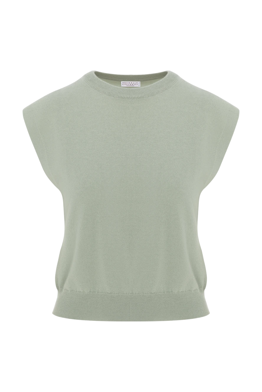 Brunello Cucinelli әйелдерге арналған жасыл кашемирден тоқылған топ 188438 - фото 1