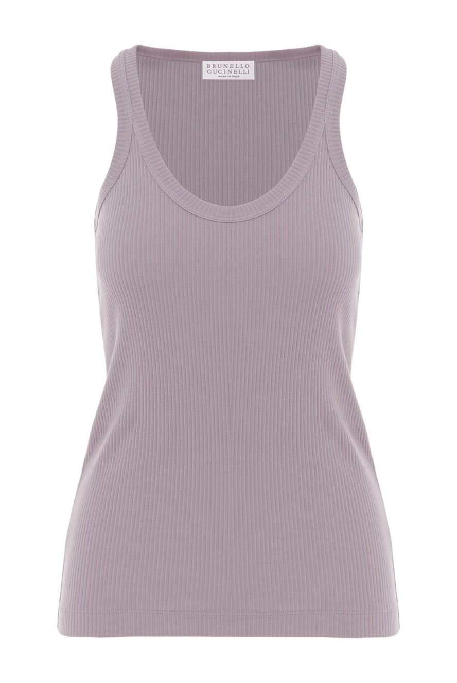 Brunello Cucinelli күлгін түсті мақтадан жасалған иығына арналған топ 188455 - фото 1