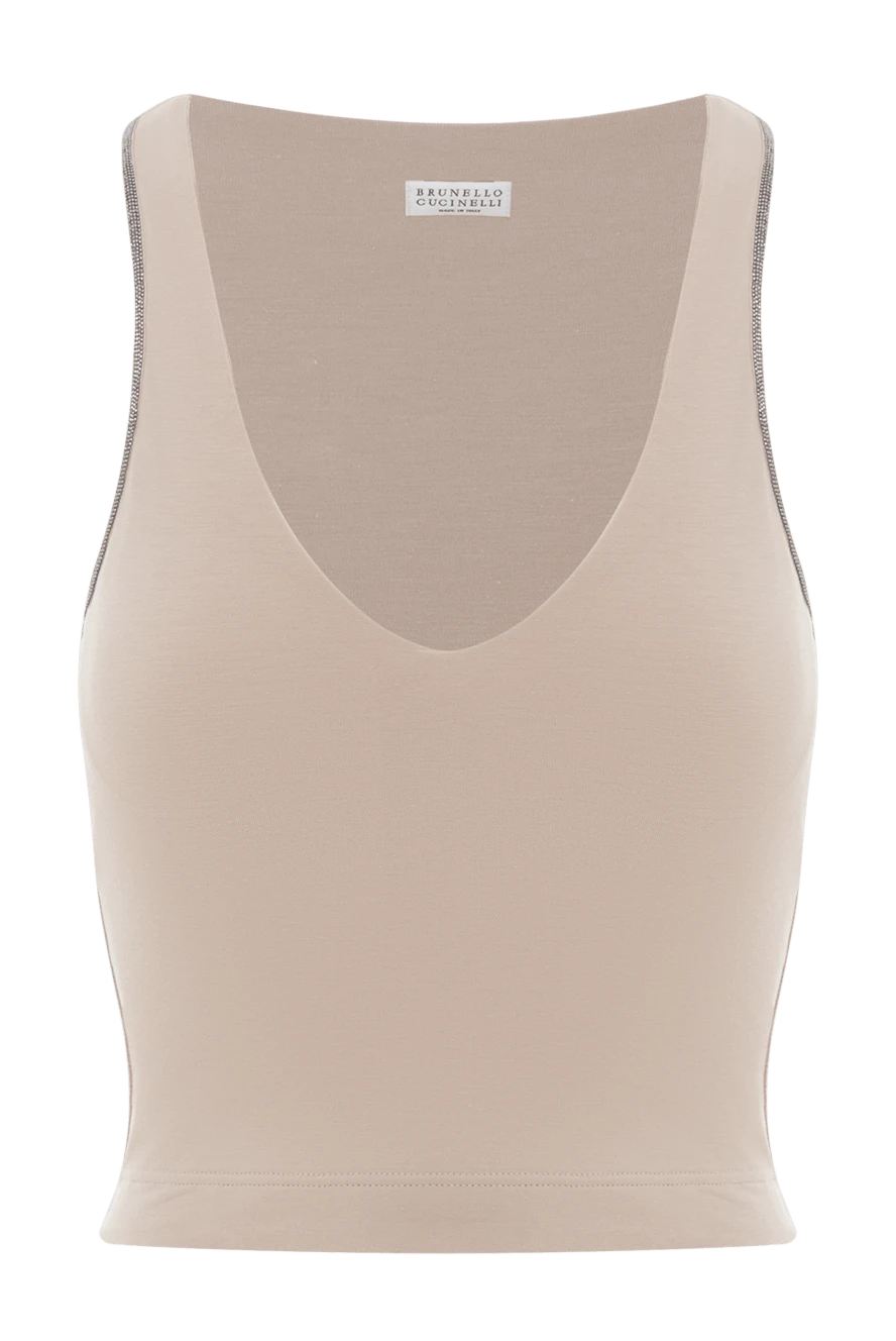 Brunello Cucinelli монили шынжырлары бар бежевый трикотаж үсті 188469 - фото 1