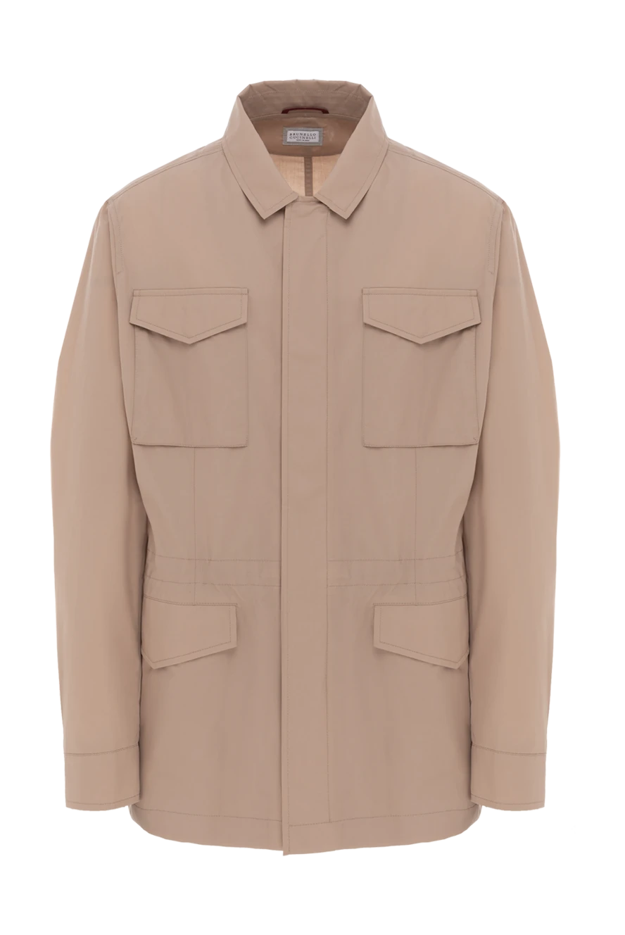 Brunello Cucinelli легкий тренч бежевый мужской с накладными карманами 188673 - фото 1