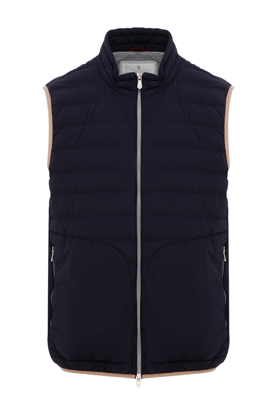Brunello Cucinelli men's blue quilted vest with zip trim 188676 - photo 1