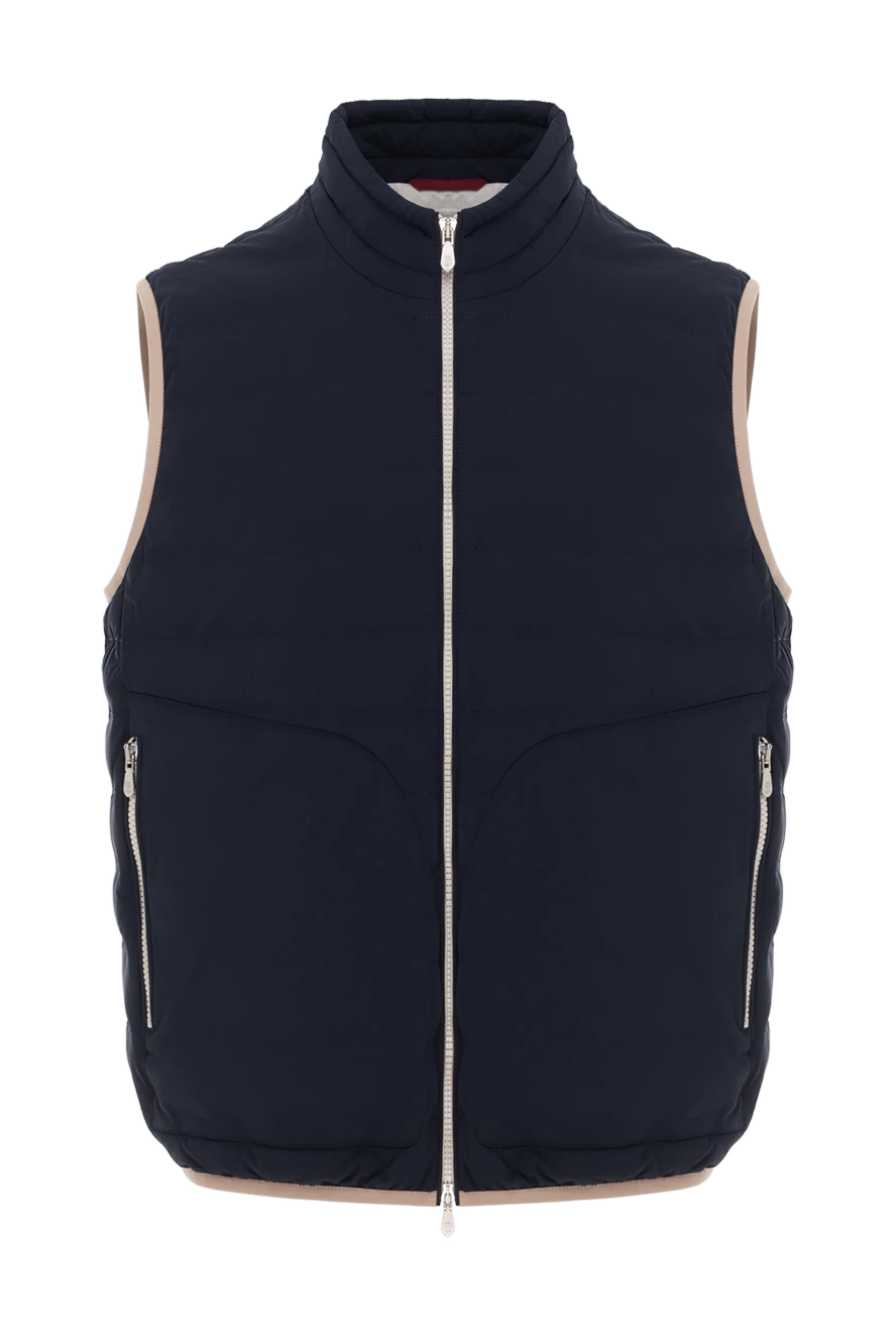 Brunello Cucinelli стеганый утепленный жилет на молнии синий 188679 - фото 1