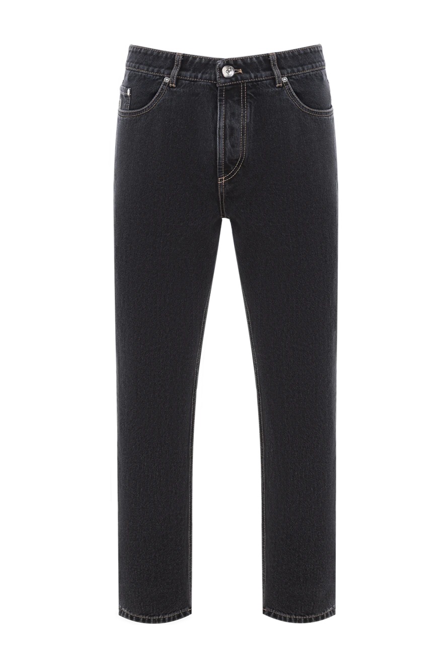 Brunello Cucinelli мужские черные джинсы с пятью карманами из хлопка 188684 - фото 1