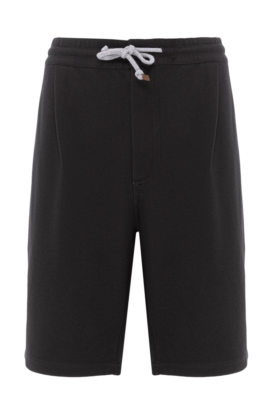 Brunello Cucinelli қара жейдедегі тік кесілген иірілген жіпті шорт 188691 - фото 1