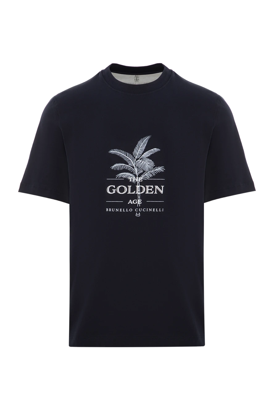 Brunello Cucinelli blue t-shirt for men the golden age made of cotton 188713 - photo 1