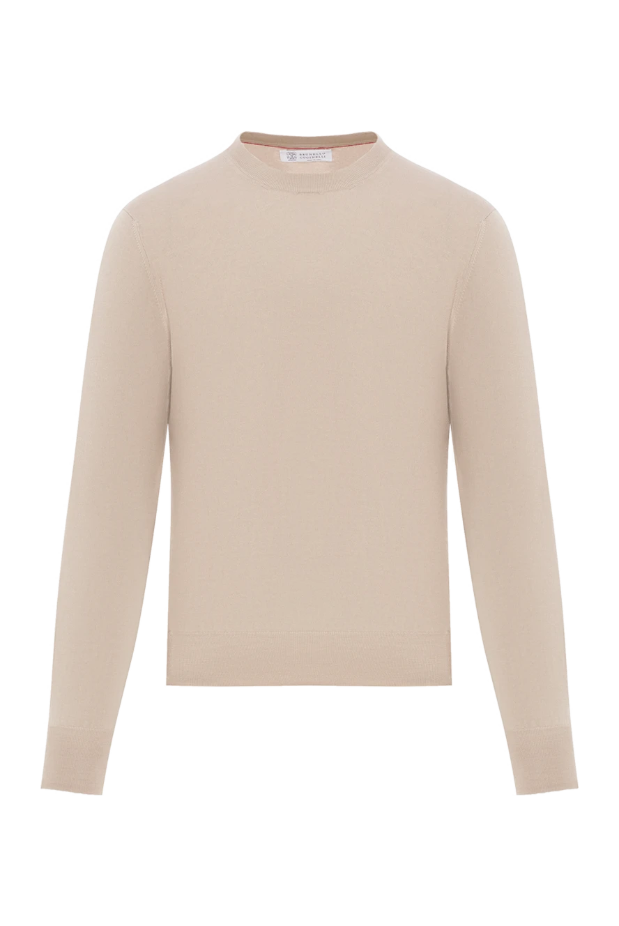 Brunello Cucinelli легкий бежевый джемпер из чистого хлопка 188758 - фото 1