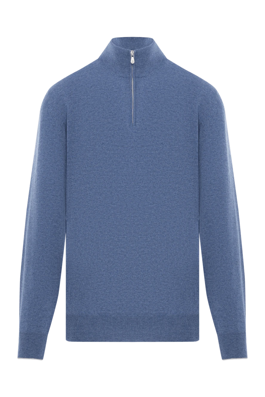 Brunello Cucinelli көк түсті жартылай сыдырмасы бар кашемир тасбақа шалбар 188762 - фото 1