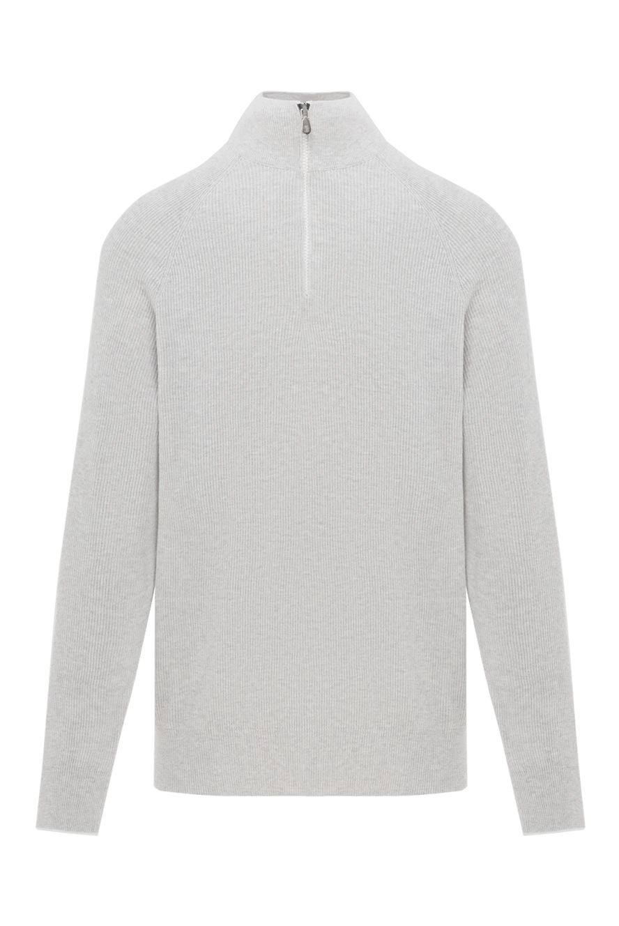 Brunello Cucinelli сұр түсті жартылай сыдырмалы кашемир тасбақа шалбар 188765 - фото 1