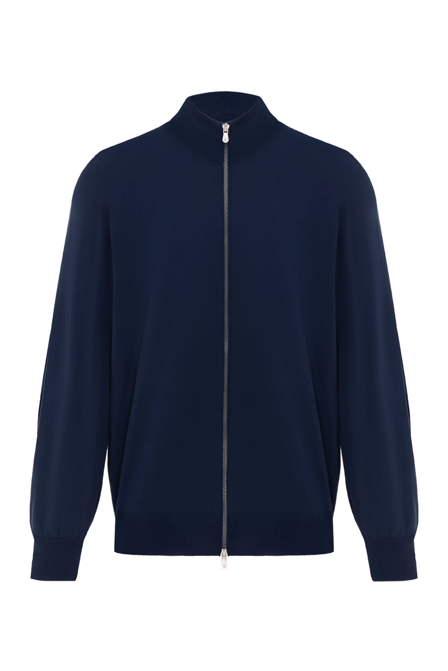 Brunello Cucinelli қара көк түстегі ерлерге арналған мақтадан жасалған кардиганы 188768 - фото 1