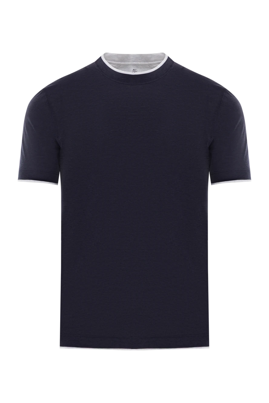 Brunello Cucinelli men's dark blue t-shirt with contrast trim
188774 - photo 1