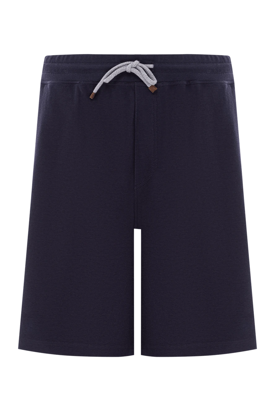 Brunello Cucinelli белі серпімді және артқы қақпақтары бар мақта көк шорт 188789 - фото 1